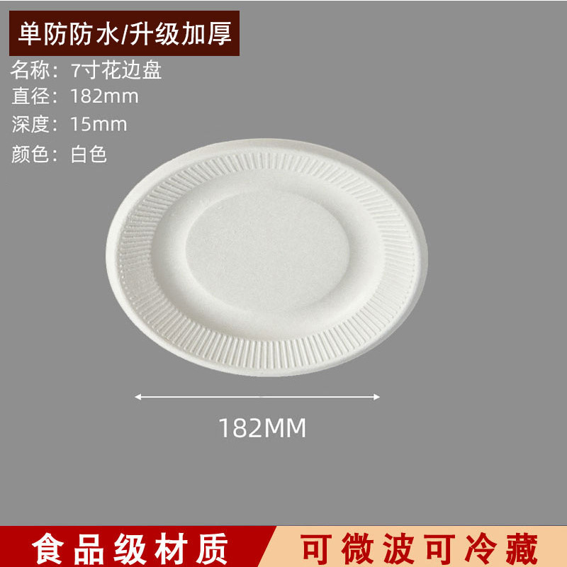Assiette en dentelle de 7 pouces (20 paquets de film thermorétractable) Blanc