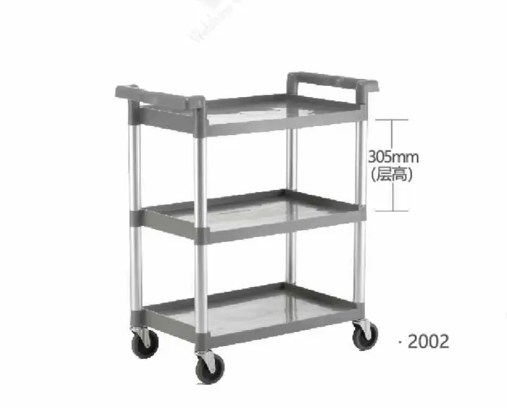 Zware 3-Shelf Rollende Service/Nutsbedrijf/Duwkar, Fabriek Levering 3 Lagen Food Trolley Plastic Service Hotel Kar