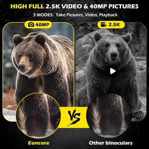 DT10 Digital Binoculars Camera 2&quot; LCD 2.5K HD Camera 8X Digital Zoom 10*25 Telescope Camcorder for Hunting Hiking Outdoor <strong>Match</strong> - Product Image 5