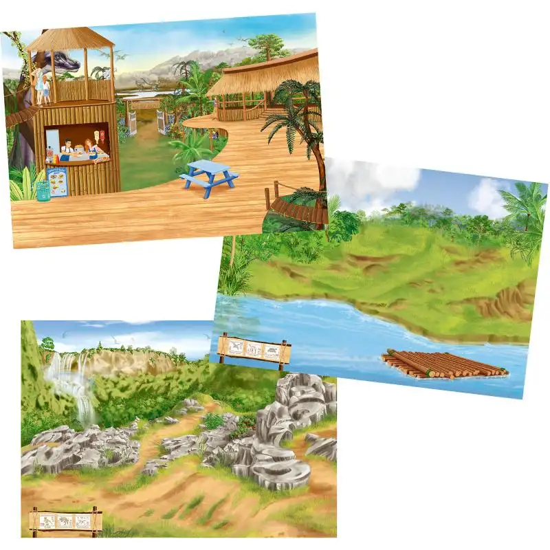 Adesivo animale divertente che progetta il tuo parco di dinosauri crea il tuo libro da colorare per bambini