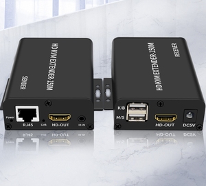 HDMI KVM扩展器通过5/6类以太网电缆连接到150M 1080P HDMI USB RJ45局域网扩展器支持键盘鼠标扩展传输 - Product Image 3