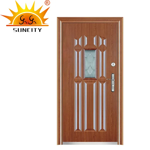 O melhor preço da porta de metal terminou novo ferro grelha janela porta desenhos aço lowes ferro forjado portas de segurança