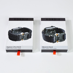 Custom logo Printing OEM Rigid Sliding Drawer Box Recycled Black Wrist Watch Band Watch Strap Box Paper <strong>Gift</strong> Packaging Box - Product Image 2