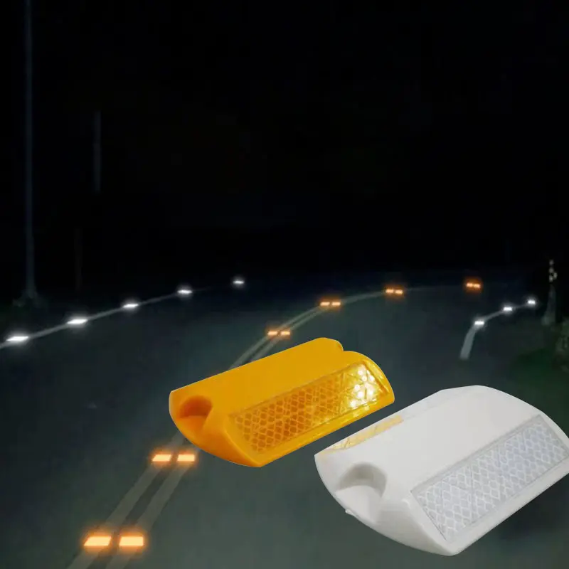 Strada del traffico ABS doppio lato riflettore in plastica perone stradale, segnalatore di pavimentazione rialzata