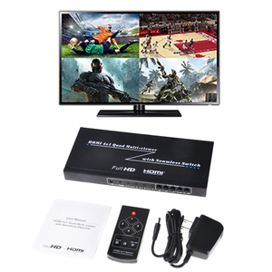 YUNZUO <strong>HDMI</strong> Quad Multi-Viewer 4x1 <strong>4</strong> in <strong>1</strong> Out <strong>HDMI</strong> <strong>Switcher</strong> 1080P <strong>HDMI</strong> Seamless Switch with IR Control - Product Image 1
