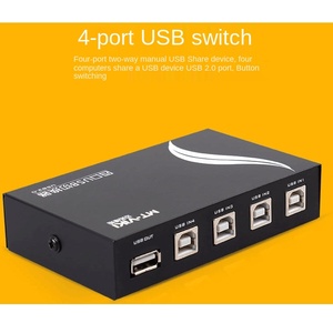 4パックUSB a to Bスプリッターアダプター4ポート手動スイッチハブプリンタースキャナー用4 PCを1に共有 - Product Image 2