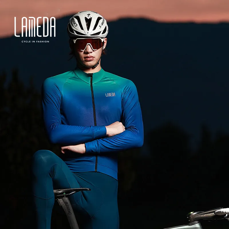 LAMEDA Spring Outdoor Sports Wearing Bike Bicycle Mens Long Sleeve Custom Cycling Jersey