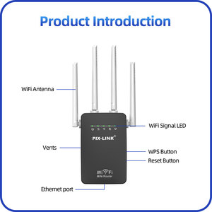 Enrutador inalámbrico PIX-LINK 300Mbps WR09 con QoS, fácil configuración, extensor de rango WiFi, repetidor Wi-Fi, antenas amplificadoras de señal de red - Product Image 6