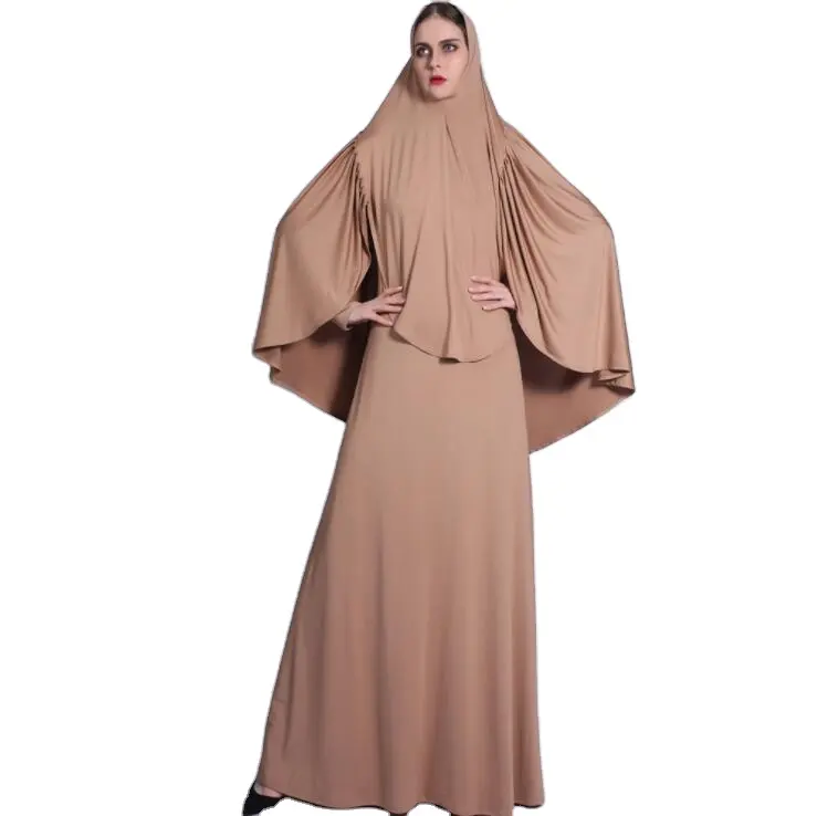 ドバイトルコのイスラム教徒のドレスイスラムの服控えめなファッションイスラム教徒の女性ヒジャーブドレスツーピースアバヤ男性大人2023無地