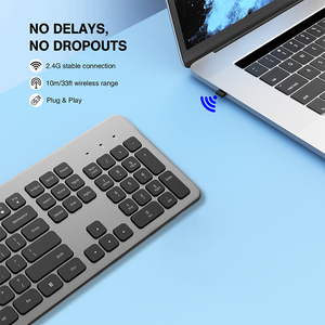 Ultra Thin 2.4G Wireless <strong>Keyboard</strong> Ultra Slim Silent <strong>Keyboard</strong> with <strong>Numeric</strong> Keypad Media Hotkey <strong>for</strong> <strong>Computer</strong> Desktop PC Laptop - Product Image 3