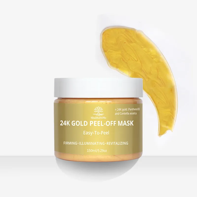 Wholesale Natural Anti Aging Whitening Organic 24k Gold Mask Collagen Peeling Peel Off Clay Skin Care Gold Facial Mask