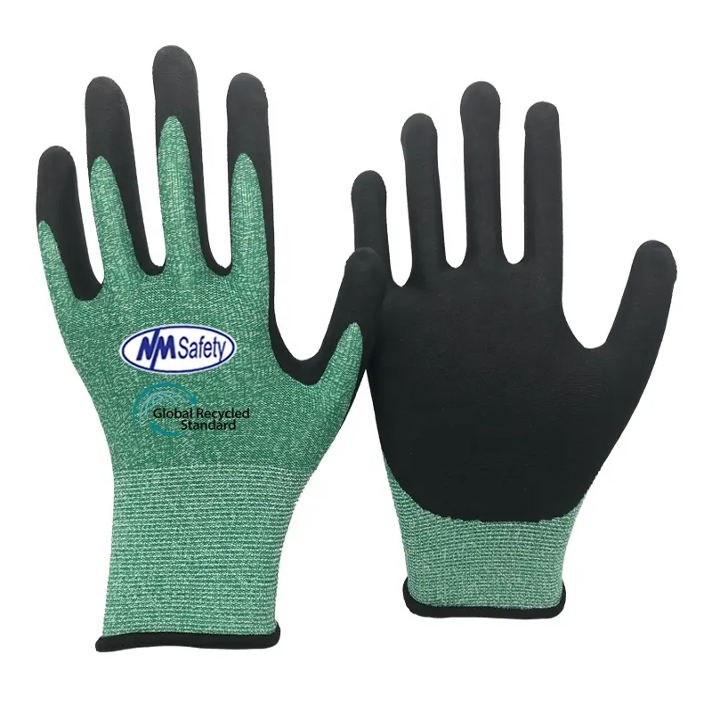 NMsafety Microfoam Nitrile Glove Manufacturers Recycled ECO Friendly Gloves Men Safety Hand Gloves for Construction Work