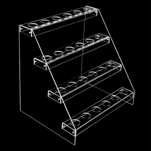 Nhà máy tùy chỉnh 24-lỗ tổ chức đám cưới tái sử dụng Acrylic <span class=keywords><strong>Ice</strong></span> <span class=keywords><strong>Cream</strong></span> Cone chủ khay hiển thị đứng Rack làm bằng vật liệu PMMA - Product Image 5