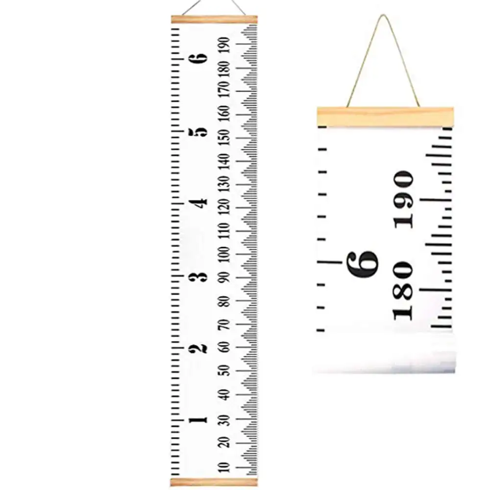 Tabla de crecimiento para niños y bebés, regla de crecimiento de altura, tabla de medición colgante de pared de lona extraíble para decoración del hogar