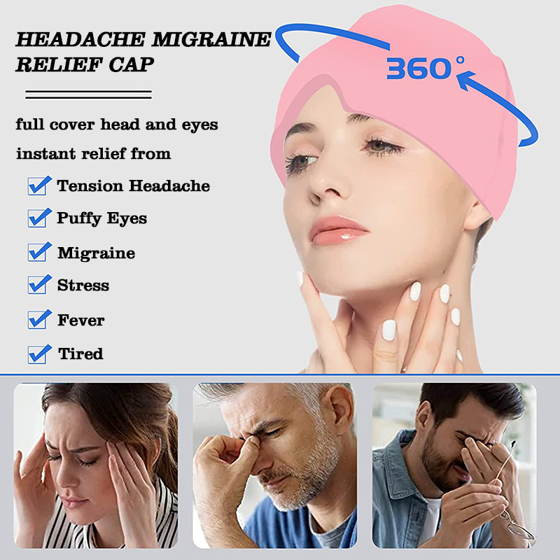 stretchable cold therapy headache migraine relief gel ice hat cap