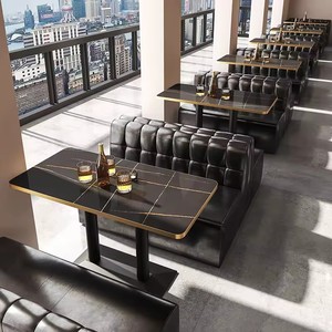 U形餐厅酒廊家具酒吧咖啡厅展位pu皮革夜总会沙发酒吧桌椅柜台套装