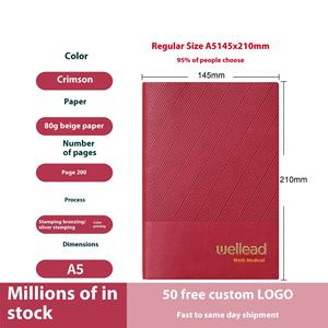 Soododo A5 Notebook Caja de regalo Set LOGO personalizado Oficina de negocios Bloc de notas Tendencia creativa Empalme Espiral Diario Papel Tela de cuero - Product Image 2