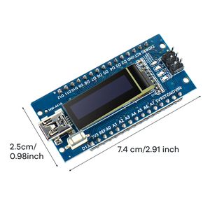 Nano V3.0 ATmega328P CH340C Eingebautes 0,91 "OLED-Display mit einer Auflösung von 128x32 SSD1306 IIC I2C Kompatibel mit Arduino-Modulen und-Kits - Product Image 2