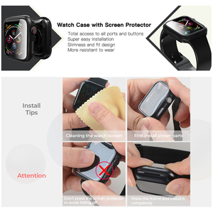 CAOWTAN cam + PC tam kapak için IWatch 7 kılıf 45mm 41mm için IWatch durumda aksesuarları ekran koruyucu için Apple izle serisi 7 - Product Image 3