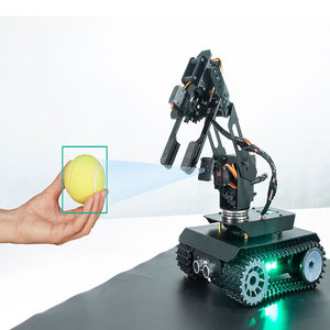 Eğitim robotu ile programlanabilir ahududu Pi alüminyum alaşımlı paletli araç ile uyumlu robotik kol