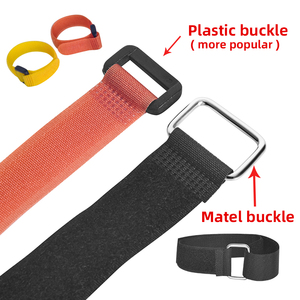 Reusable Cable Tie <strong>Hook</strong> and <strong>Loop</strong> <strong>Strap</strong> Custom Adjustable Metal Buckle <strong>Hook</strong> and <strong>Loop</strong> Velcroes <strong>Strap</strong>