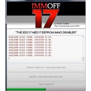 IMMO-OFF 17 IMMOFF17 <strong>Software</strong> Activate Version EDC17 MED 17 Ecu <strong>EEPROM</strong> IMMO PATCH Checksum Correction To IMMO OFF Flash - Product Image 4