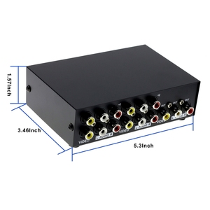 Venta al por mayor Negro Ligero Mini 4 puertos Entrada 1 Salida Audio Video AV RCA Switch Box - Product Image 3