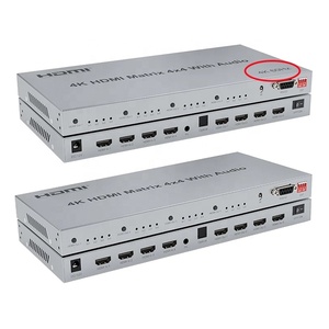 Xput Model Ultra HD 4K 60Hz 30Hz 2.0 HDMI Switch <strong>4</strong> in <strong>4</strong> Out 4x4 Matrix hdmi Switch Splitter V2.0 With IR RS232 Audio Extractor - Product Image 1