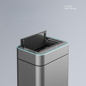 ダブルオープンデザイン大型小型ふた付きスマートスチールビン自動センサーホーム廃棄物ビンゴミ箱キッチン - Product Image 2