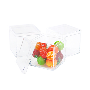 Clear Acrylic Plastic Square <strong>Cube</strong> Small Acrylic Box with Lid Storage Mini Acrylic <strong>Boxes</strong> Square Display Box Organizer Containers - Product Image 4