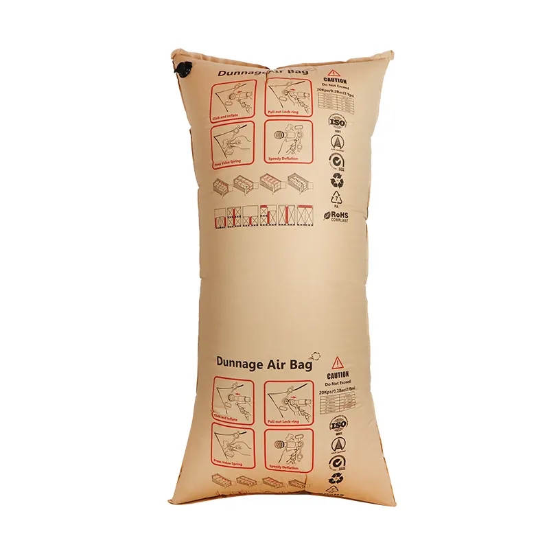 Wood valve Brown Kraft Paper air dunnage bag for pallet protection underwear