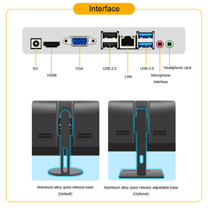 YCTipc 23.8 pollici LED LCD di alta qualità Built-In batteria Desktop CPU Computer Gaming Webcam Business tutto in un I5-10870H PC - Product Image 6