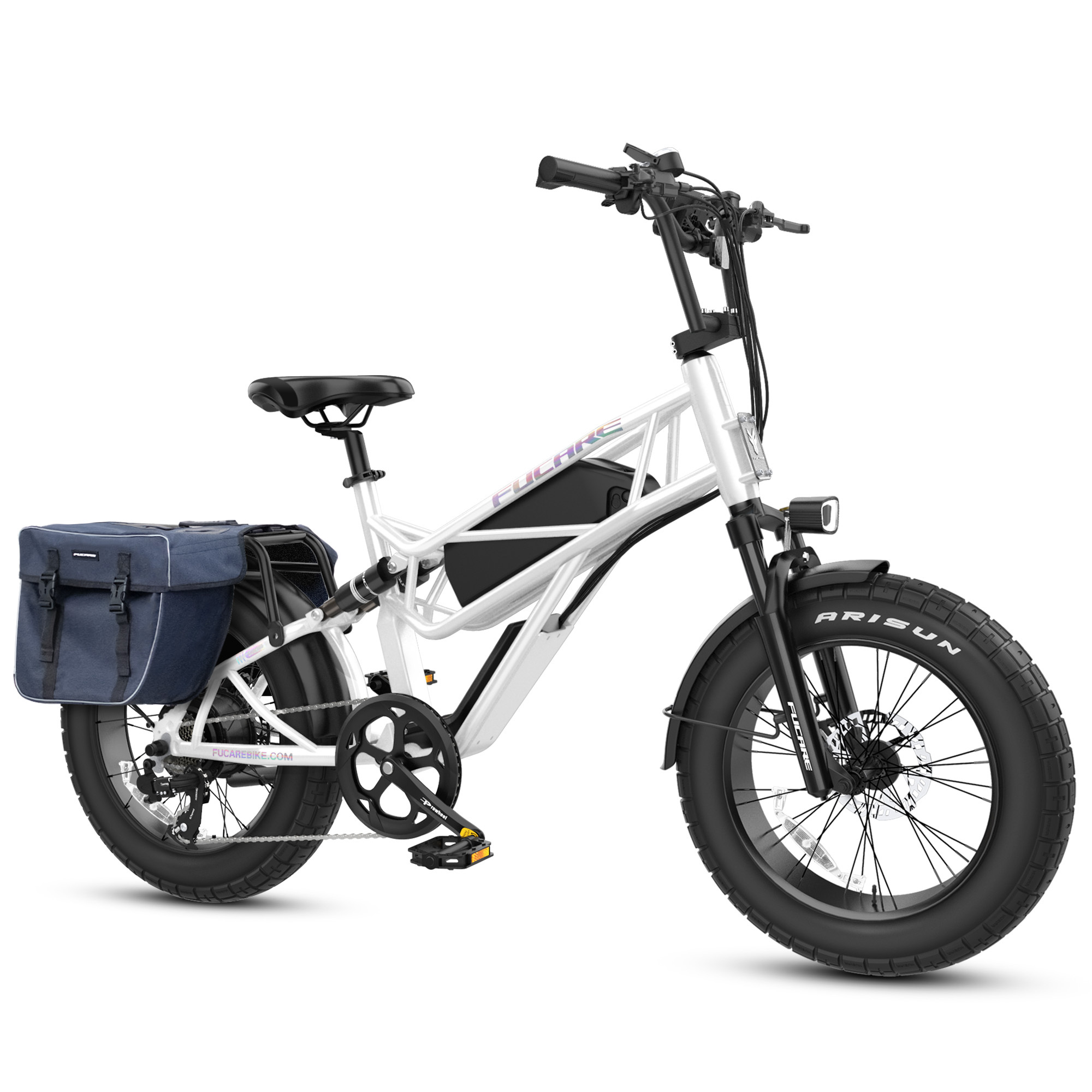 White Scorpio+Pannier Bag