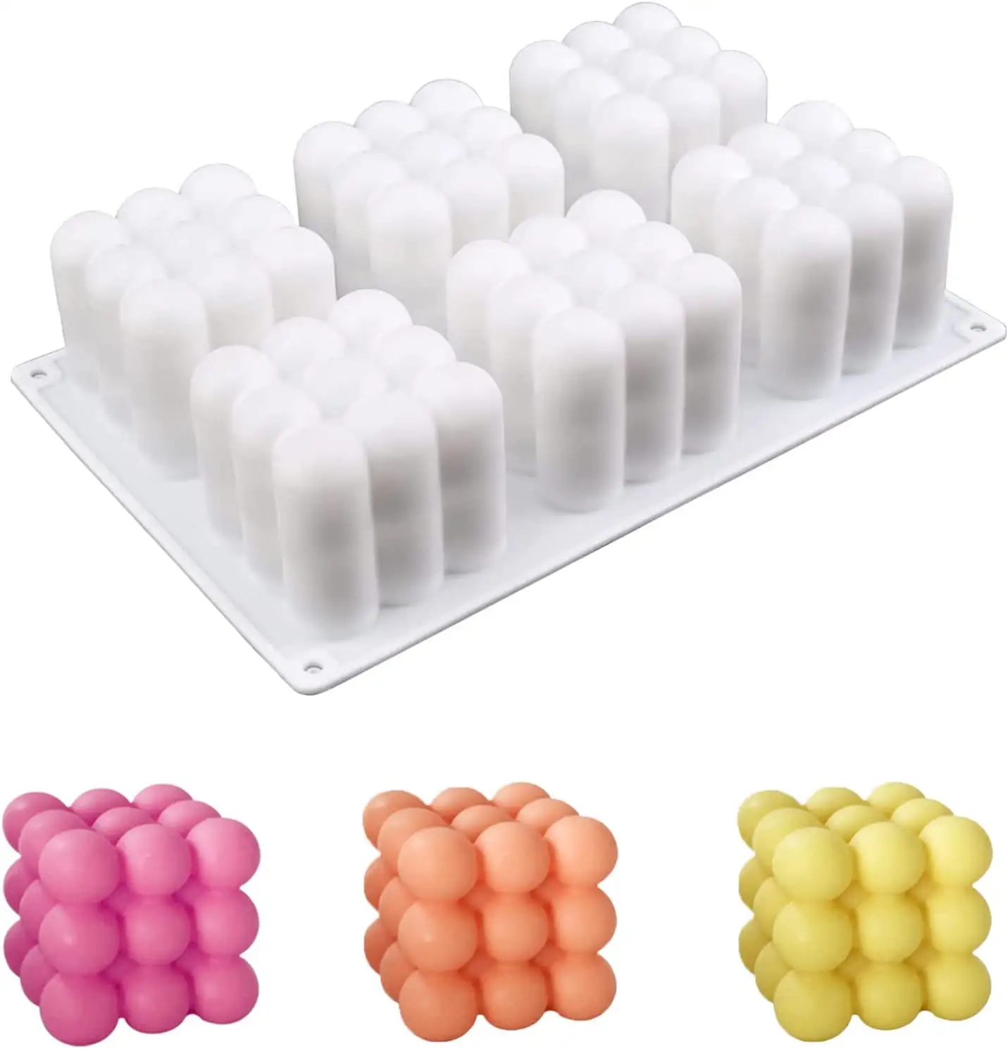 Keidas moldes de vela bolha 3d de 6 cavidades, para fazer velas, molde de silicone para fazer sabão, assar bolo gelatina