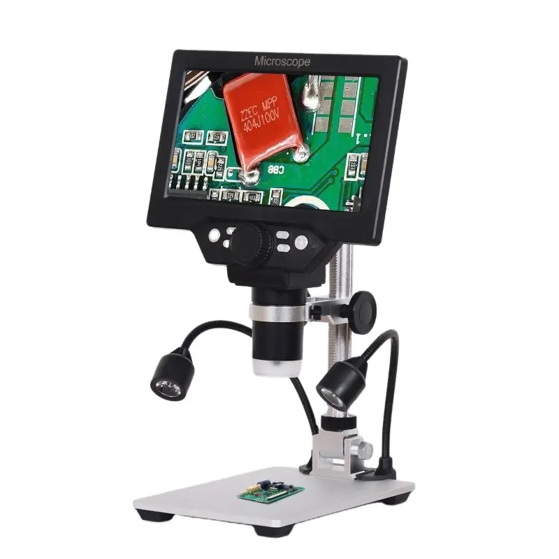 Microscopio digitale 1200X microscopio elettronico con schermo Hd da 7 pollici riparazione del telefono cellulare lente d'ingrandimento industriale
