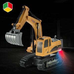 QS Popular Kid 1:<strong>24</strong> Scale Excavator Remote Control Car Five-channel Vehicle Diecast <strong>Toy</strong> 27MHZ <strong>Wireless</strong> RC Car <strong>Toys</strong> With Light - Product Image 2
