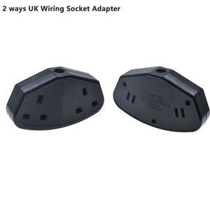 2 Gangs UK <strong>Trailing</strong> <strong>Socket</strong> Black <strong>Socket</strong> 13A 250V Type-G Double Female Extension Power Plug Adapter - Product Image 2
