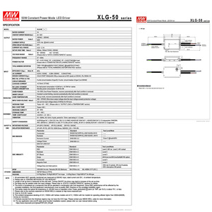 Mean Well XLG-50-AB 22-54V 1A 90% Efficiency IP67 Waterproof Wide <strong>Input</strong> 90-305VAC Constant Power Dimming 24V 50W <strong>LED</strong> <strong>Driver</strong> - Product Image 6