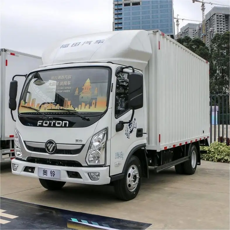 중국 새로운 Foton Ollin 3 5 8 톤 미니 라이트 디젤 밴 박스 화물 트럭 4*2 4*4
