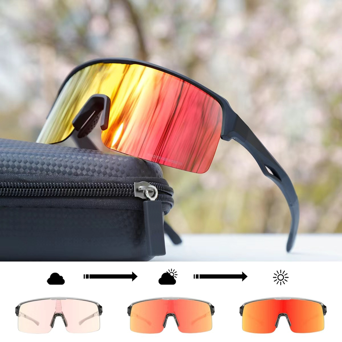 Montura negra Lentes rojas