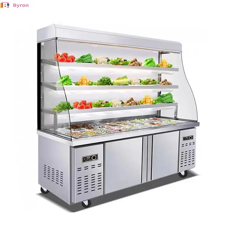 MaLaTang congelador enfriador vertical nevera puerta de vidrio refrigerador de frutas y verduras para restaurante hotpot