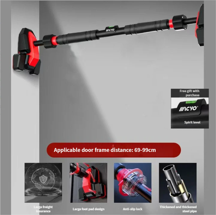 Black & Red - Triangle Base Pull Up Bar