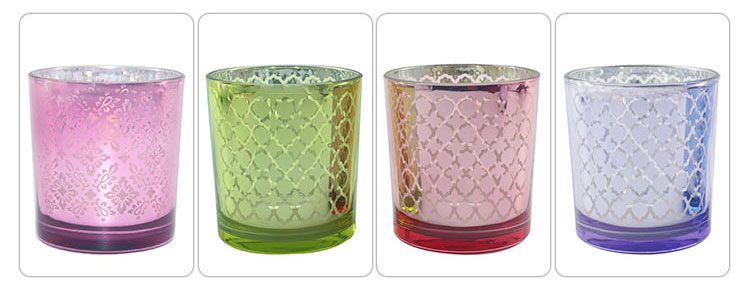 Hot Sale High Quality Cheap candle holder decoration custom painted LOGO Christmas Glass candlestick