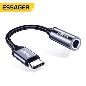 Essager Type c <strong>to</strong> 3.5mm Jack Headphone Adapter <strong>USB</strong> C <strong>to</strong> 3.5 mm Audio Aux Cable for Huawei P30 P20 Pro Xiaomi Mi 9 8 Oneplus 7 7t - Product Image 1