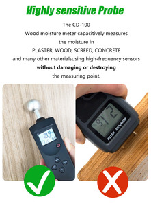 Chuyên nghiệp kỹ thuật số độ ẩm mét cầm tay ẩm ướt Tester cho tường bê tông xây dựng chống thấm và phát hiện rò rỉ - Product Image 3