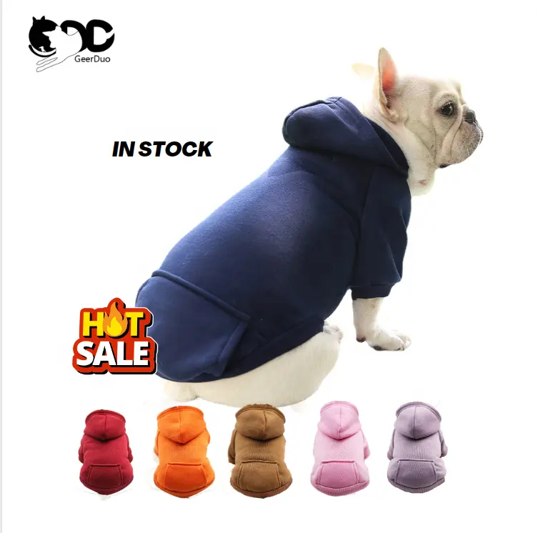 Groothandel Luxe Schattige Mode Zachte Fleece Trui Hondenjas Winter Warm Ontwerper Adidog Capuchon Hond Hoodie Kleding Met Grote Zak