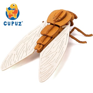 子供と大人の手作りギフトのためのCUPUZ3D昆虫Diyモデル3D紙クリエイティブパズル-Cicadas