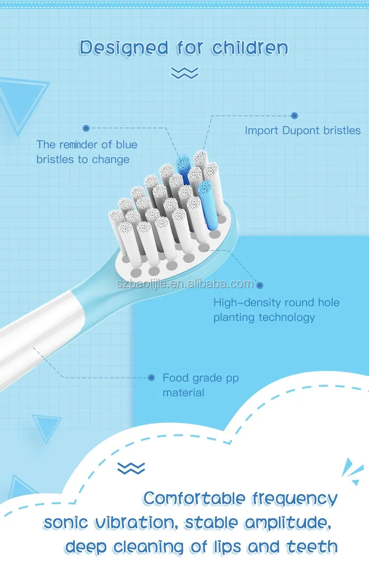 Cepillo de dientes eléctrico recargable para niños, Sónico, nuevo
