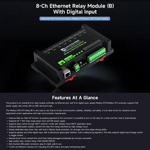 Aismartlink WAVES HARE 8-Kanal-Ethernet-Relaismodul (B) mit digitalem Eingang, Modbus RTU/Modbus-TCP-Protokoll, PoE-Port - Product Image 3