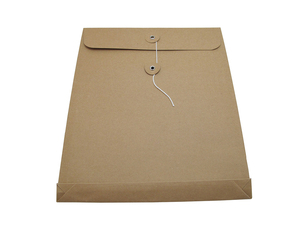 Hersteller Kunden spezifische Druck verpackung schwarzbrauner Kraft papier umschlag mit Knopf-und Schnur verschluss - Product Image 4